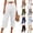 #01 White, variant on Breathable Linen Capri Pants for Women Wide Leg Pleated Front High Waisted Trousers Button Fly with Pockets Casual Summer Elegant Slacks, #01 Camel, L