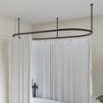 thumbnail image 2 of Naiture Stainless Steel Oval Shower Curtain Rod with Ceiling Support for Clawfoot Tub in 72" L X 36" W, Black Finish, 2 of 7