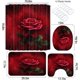 thumbnail image 4 of Juego de cortinas de ducha para baño con rosas rojas, tapetes, tapa de inodoro, tapete de baño, cortinas de ducha con flores románticas para baño, juego de cortinas de ducha de tela suave e, 4 of 6