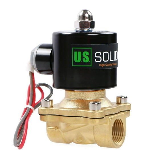 U.S. Solid Electric Solenoid Valve Semi-direct Lift VITON Seal Normally Open AC 24V Brass 1/2 inch