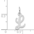 thumbnail image 3 of Finest Gold 14K White Gold Small Script Letter L Initial Charm, 3 of 4