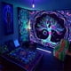 thumbnail image 2 of Tapiz fluorescente con diseño de árbol de la vida, calavera, cielo estrellado, fondo de luz negra, tela decorativa para colgar en el dormitorio, 2 of 5