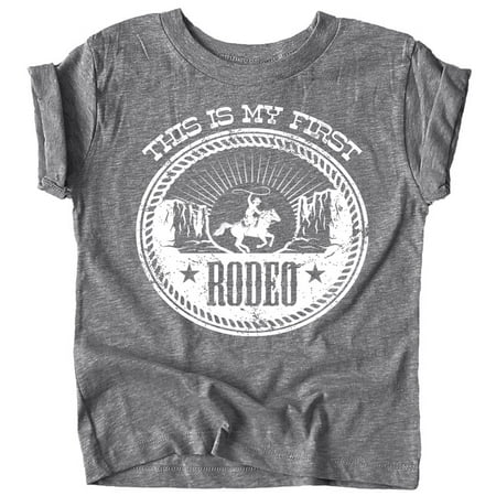 

My First Rodeo 1st Birthday T-Shirts for Baby Girls and Boys First Birthday Outfit Granite Heather Shirt 12 Months