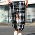 thumbnail image 2 of Plaid Jogger Pants for Men Lightweight Christmas Men's Fleece Sleep Pants Pajama Bottoms with Drawstring & Pockets, 2 of 7