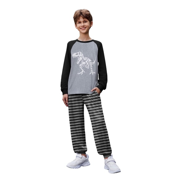 Arshiner Boys 2Pcs Contrast Raglan Sleeve Tops   Sweatpants Set Fall Winter Outfits for Kids