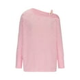 thumbnail image 3 of Uootdi Cold Gift Shoulder Sweaters for Women Fuzzy FleeceTrendy Pearl Decor Loose Long Sleeve Pullover Jumper Tops, 3 of 6