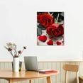 thumbnail image 3 of EastSmooth  Red Rose Canvas Wall Art Flowers Pictures Bathroom Decor, Black White Florals Painting Modern Romantic Framed for Bedroom Living Room Dinning Room Kitchen Spa Wall Decor,3 Panels, 3 of 5
