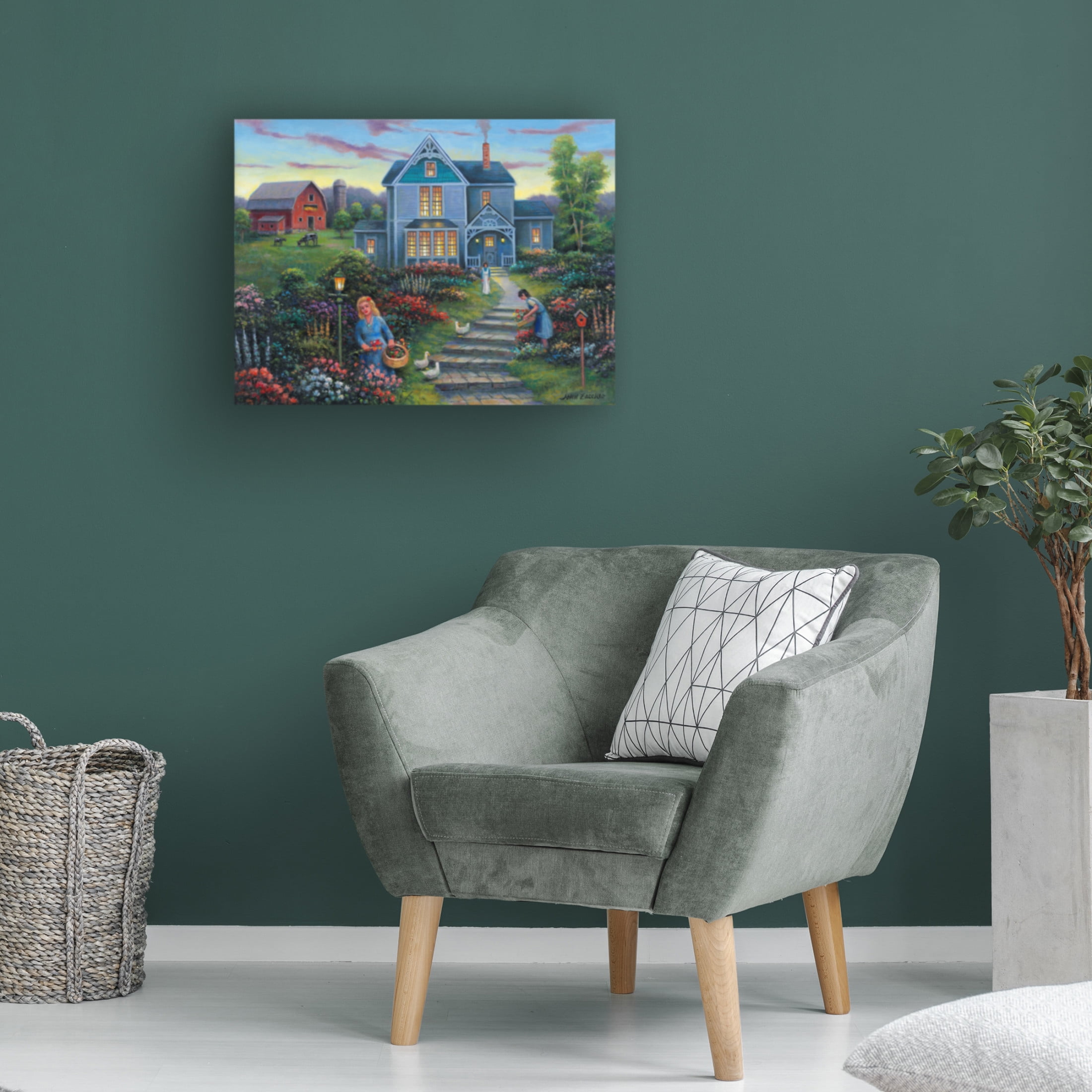 Canvas Wall Art - John Zaccheo 'Gathering' Wall Art for Living Room, Bedroom, or Office Décor by Trademark Fine Art - 32 x 24 Inches