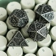 thumbnail image 4 of GFDYREE Ensemble de dés en Métal Style Steampunk 7 dés Polyédriques Ensemble de dés D&D pour Donjons et Dragons Jeu de Rôle et Enseignement des Maths (Argent), 4 of 6