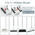 thumbnail image 6 of SZZJKJ Broom with Dustpan Combo Set , Silicone Broom, Long Handle Broom Dustpan, Floor Scrub Brush -  Cleaning Broom 4 in 1 (White), 6 of 10