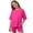 Hot Pink, variant on Girls 2 Piece Summer Outfit Short Sleeve Side Slit Oversized Athletic Shirt and Casual Cycling Biker Shorts Set, Size 5-6 Years, Orange