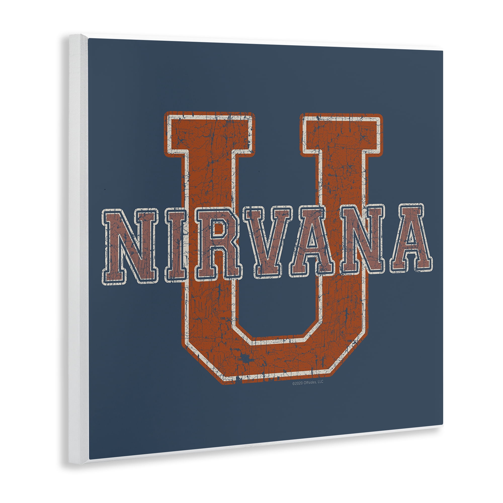 Stupell Industries Nirvana U Varsity Style Text & Numbers Painting Unframed Art Print Wall Art, 12 x 12