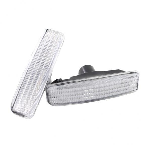 2x Paquete de 2 Lámparas Indicadoras Laterales Delanteras con Lentes con Luces LED para (TODOS LOS MODELOS) 1997-2003 para Cola Luces repetidoras de marcador lateral