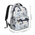 thumbnail image 2 of Haiem Sea Life Elements Printed School Backpack,Casual Travel Lightweight Backpack,Durable Comfortable Multifunctional Backpack,Laptop Backpack, 2 of 5