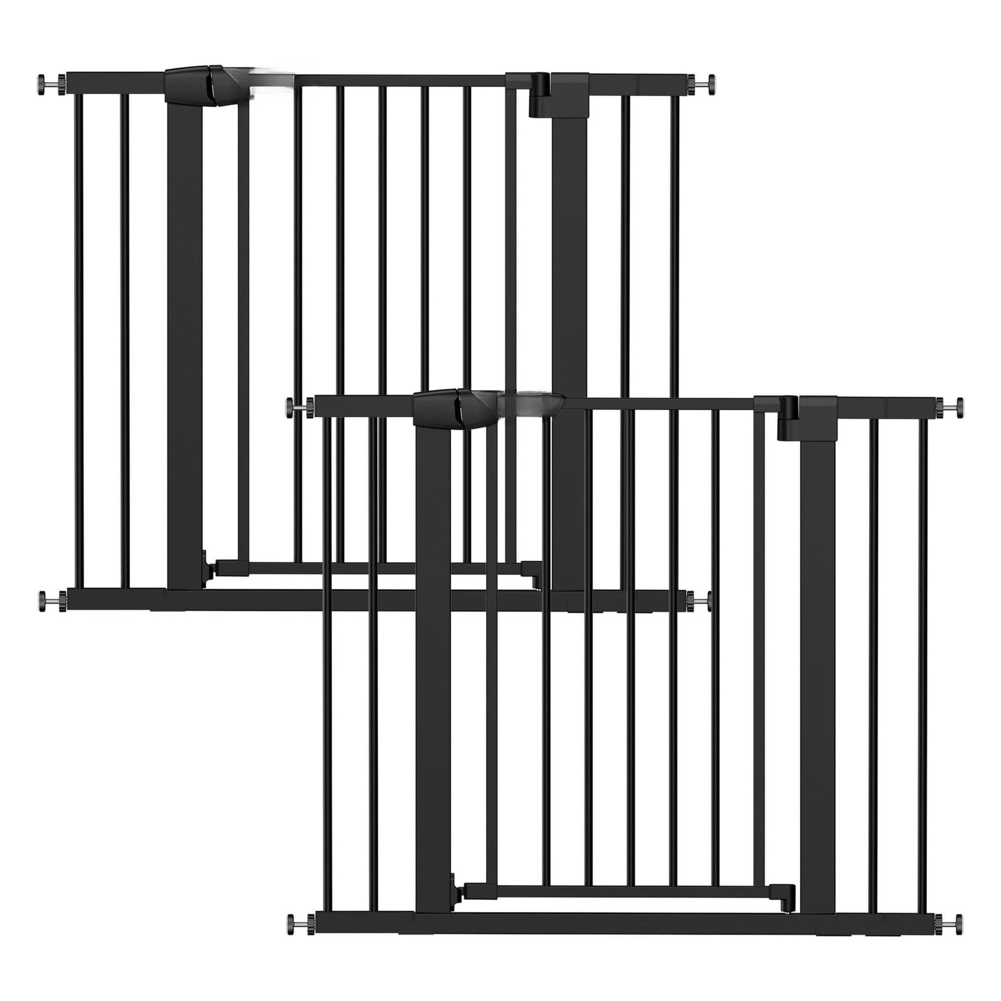 26-40" Wide Gate For Stairs & Doorways 3 Ways Locking System With Auto-close Mounted No Drilling Easytall Hallway Kitchen Indoore Black (2 Pack)