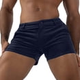 thumbnail image 2 of FRSASU Mens Corduroy Shorts Casual Elastic Waist Drawstring Summer Beach Button Vacation Shorts with Pockets Navy, 2 of 7