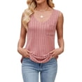 thumbnail image 1 of Camisetas Sin Mangas de Verano para Mujer, Camisetas Sin Mangas, Cuello en V, Ropa Informal Holgada, Conjuntos. Raíz de Rosa L, 1 of 10
