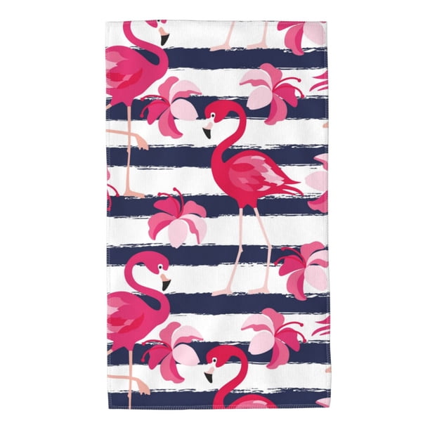 Balery Pink Flamingos Toalla de Microfibra Premium con Estampado – 27.5x16 pulgadas, Alta Absorción, Suave y Aterciopelada, Secado Rápido