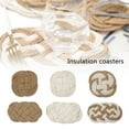 thumbnail image 2 of CAROOTU Hand-woven Heat Insulation Placemats Twine Woven Coasters Boho Style Kitchen Tool for Home Restaurant, 2 of 7