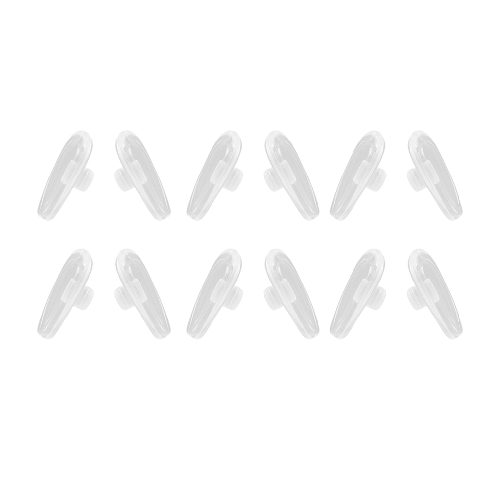 12 Pairs Silicone Eyeglass Nose Pads Oval Slot AntiSlip Airbag Holds Glasses Nose Pad (White