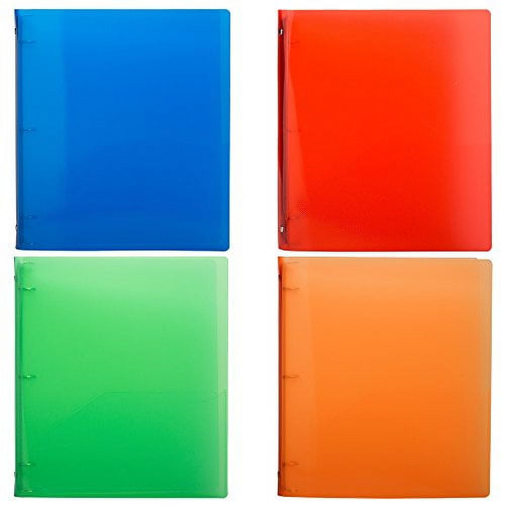 JAM Paper Plastic 3-Ring Binders, 3/4 inch, Assorted, 4/Pack