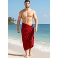 thumbnail image 3 of HAPPY BAY Men's Pareo Bath Trunk Swimwear Sarong Swim Beach Wrap One Size Red Summer Vacation Aloha, 3 of 5