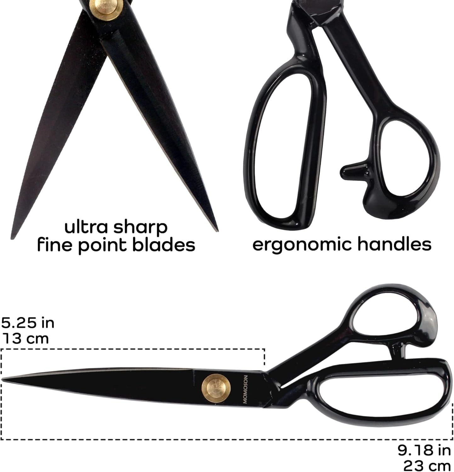 JubileeYarn Professional Carbon Steel Fabric Scissors - 9" Silver - 10 Pairs