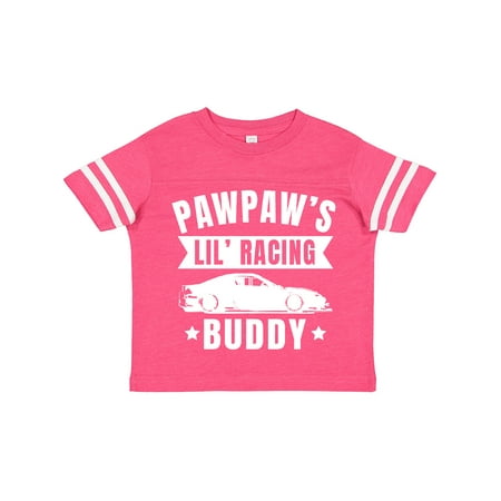 

Inktastic Pawpaw s Lil Racing Buddy with Car Silhouette Gift Toddler Boy or Toddler Girl T-Shirt