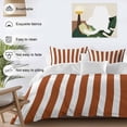 thumbnail image 3 of 3 Piece Burnt Orange Stripe Duvet Cover Set Full Size, Microfiber Comforter/Quilt Cover with Corner Ties and 2 Pillowcases, Farmhouse Striped Abstract Art All Season Soft Bedding with Zipper Closure, 3 of 8