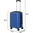 thumbnail image 5 of Spinner Luggage 21 Inch Hardside Expandable Suitcase Travel Carry On Luggage with 360° Swivel Wheels and Height Adjustable Handle, Blue, 5 of 14