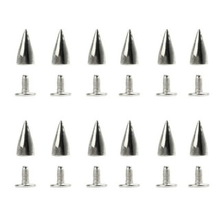 Trimming Shop 7mm x 14mm Punk Studs for Clothing, Screwback Silver