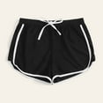 thumbnail image 4 of Prolriy Swim Shorts Women Bottom Waist Women Swim Buttons High Swim Bikini Swim Running Briefs Swimwear Up Shorts Beach Lace Beach Pinted Shorts Swimwears Shorts for Women Black L, 4 of 9