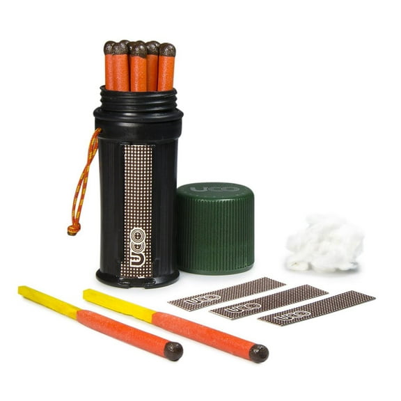 UCO Titan Stormproof Match Kit with Waterproof Case, Replacement Strikers and 12 Matches