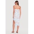 thumbnail image 3 of Women's Mesh Overlay Side Ruched Side Slit Midi Dress, 3 of 3