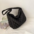 thumbnail image 3 of Uirti Women's Quilted Shoulder Bag Padded Tote Large Capacity Hobo Wallet Lightweight Down Filled Tote (Black), 3 of 5
