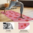 thumbnail image 4 of Red Strawberry Plants Fruit Pink Pattern Hot Yoga Mat Towel Non Slip for Hot Yoga - Quick-Drying Yoga Mat Cover with 4 Corner Pockets with Travel Bag - Hot Yoga Towel Non Slip 70"x26", 4 of 6
