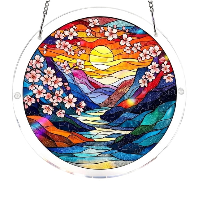 Tong Curtain Style Acrylic Puzzle Garden Design Window Hanging Home Birthday For