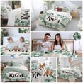 thumbnail image 6 of Vintage Wreath Queen Size Comforter Set, Green Eucalyptus Leaves Linen Texture Bedding for All Seasons, 4 Pcs Bed Set, 1Quiltcover (90"x92") ,1Sheet(94"x116"), 2Pillowcases (30"x20"), 6 of 9