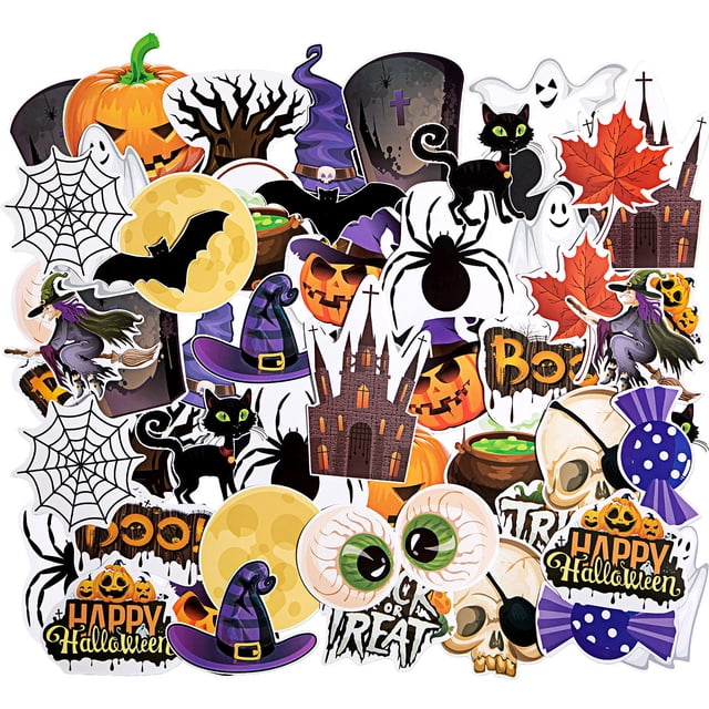 Adornos para tablón de anuncios con recortes para Halloween, 50 unidades