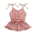 thumbnail image 1 of MesaSe Kids Baby Girls Sleeveless Heart Pattern Jumpsuit Summer Buttons Romper, 1 of 5