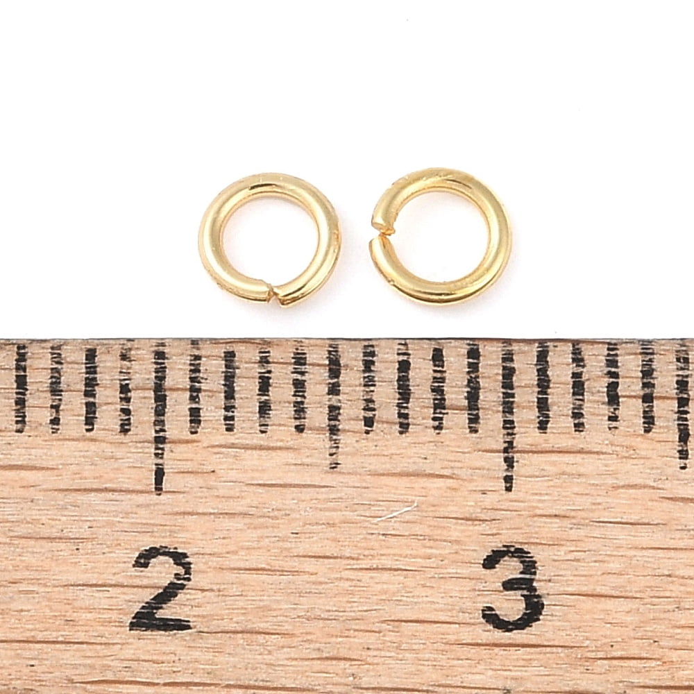 Brass Jump Rings Open Jump Rings Real 18K golden Plated 4x0.7mm Inner Diameter: 2.5mm about: 2200pcs/100g