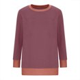 thumbnail image 6 of Nmnitkp Womens Tops Soft and Comfortable Sweatshirts for Women Crewneck Long Sleeve Shirts for Women Loose Fit Tops Color Block Ribbed Trim Fashion 2025, 6 of 8