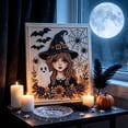 thumbnail image 4 of Halloween Witch Ghost Diamond Art Kit 7.9x7.9 inch Special Shaped Rhinestones & Dark Gothic Style for Beginners Fall Home Decoration Seasonal Party Activity & Handmade Gift by MPOISVA, 4 of 7