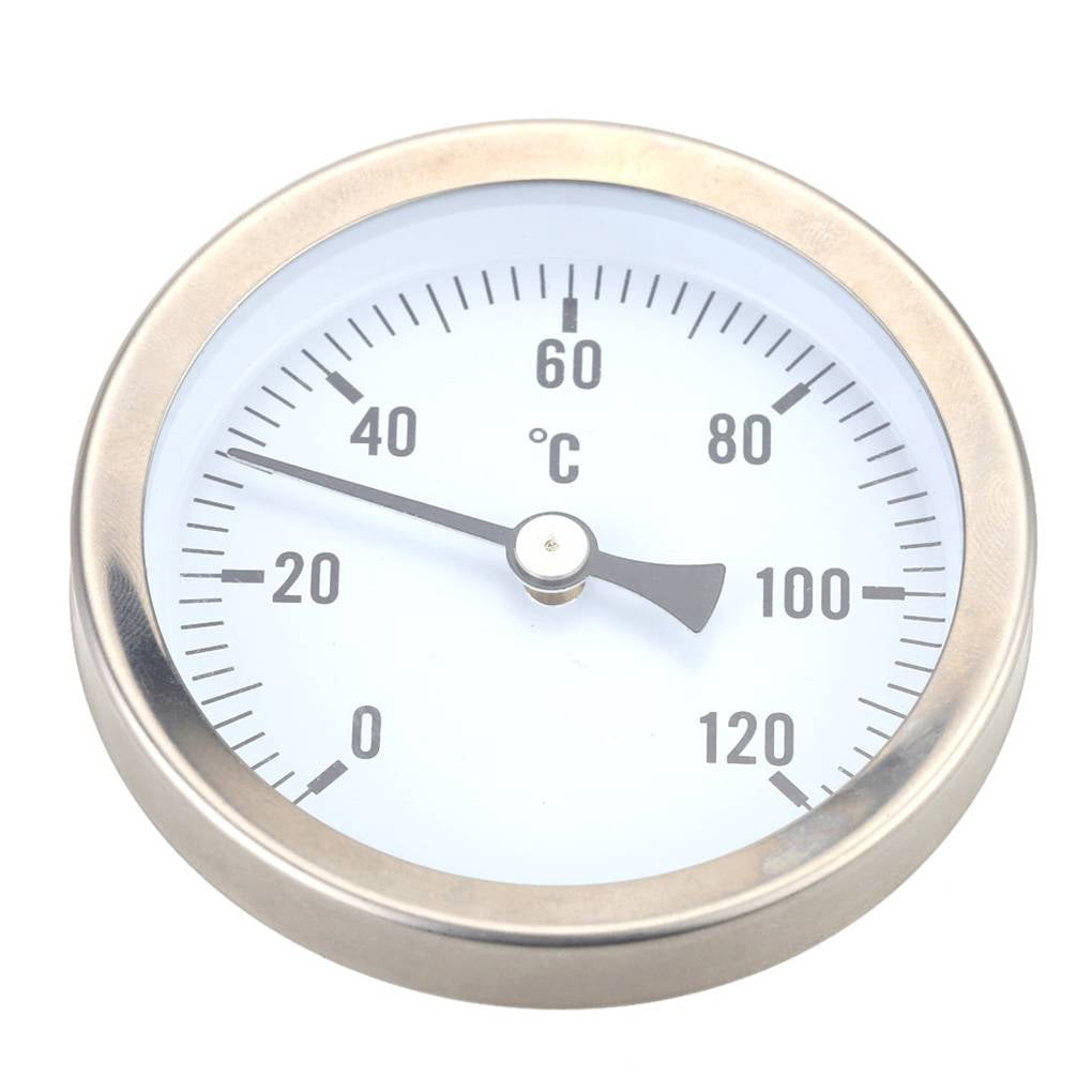 Heating Hot Water Pipe 120º Stainless Professional Practical Steel Thermometer High-precision Waterproof 63mm Dial Temp Gauge Easy Installation