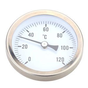 Heating Hot Water Pipe 120º Stainless Professional Practical Steel Thermometer High-precision Waterproof 63mm Dial Temp Gauge Easy Installation