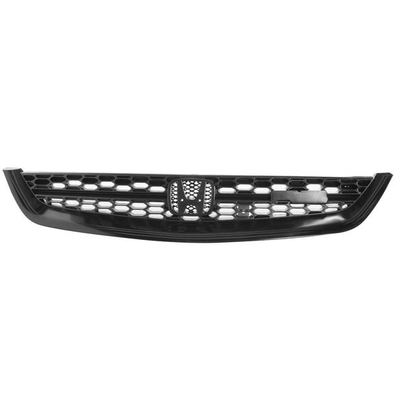 Ikon Motorsports Grille - Fits 01-03 Honda Civic Type RS Black ABS Front Hood Grille Grill Mesh