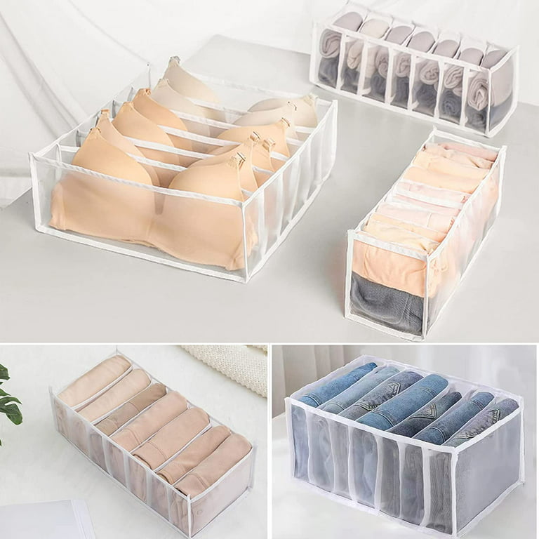 Washable Lingerie Socks Storage Container with Dividers Large Capacity  Underwear Storage Box Clothes - AliExpress