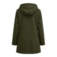 thumbnail image 6 of Jovrlynd Womens Pea Coats Suede Long Sleeve Single Breasted Hooded Winter Long Overcoat Casual Pockets Jackets, S-2XL, 6 of 7