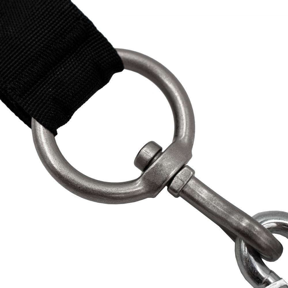 Husky 24 in. Heavy Duty Hanging Carabiner Strap Zinc- Plated Steel with  Quick-Release Hooks and Loop Fastening in Black