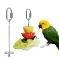 thumbnail image 3 of Greeniant 2 uds loro mascota colgante pincho alimentador de acero inoxidable comida vegetal carne palo pájaros forrajeo juguete para accesorios Suministros de alimentación y agua para mascotas Plata S, 3 of 6